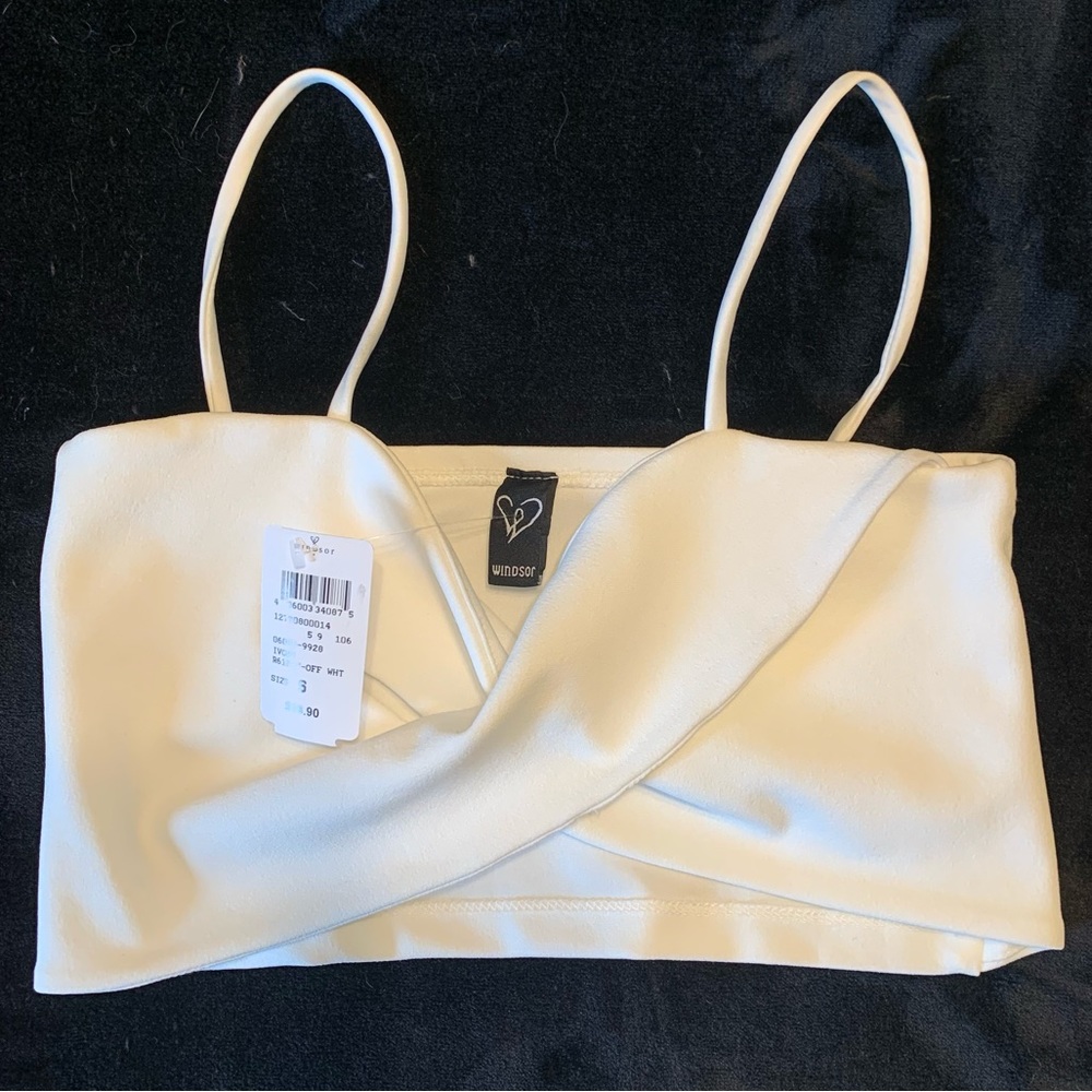 White Knot Front Wrapped Crop Top